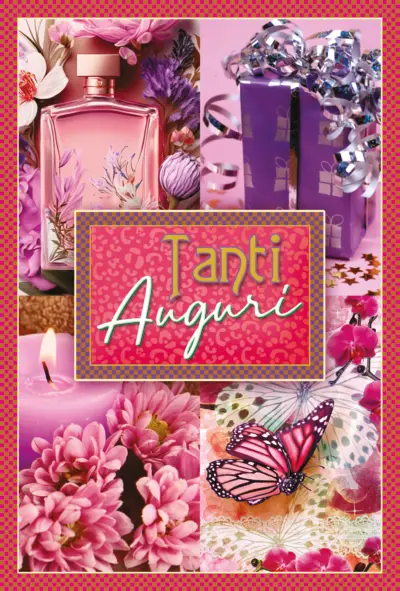 Tanti auguri donna profumo e farfalle - 3329