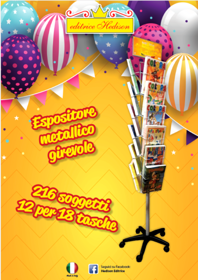 ESPOSITORE LIBRI ROTANTE 18 TASCHE