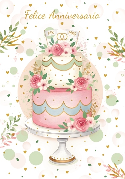 Anniversario torta con rose - 3129
